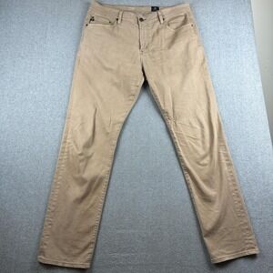 AG Adriano Goldschmied Everett Jeans Mens 36x34 Beige Slim Straight Stretch